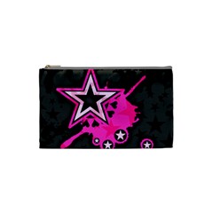 Pink Star Graphic Cosmetic Bag (small) by ArtistRoseanneJones