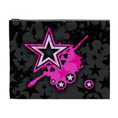 Pink Star Graphic Cosmetic Bag (xl) by ArtistRoseanneJones