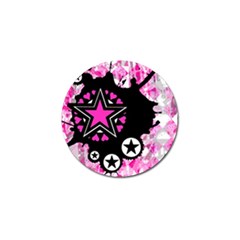 Pink Star Splatter Golf Ball Marker 10 Pack by ArtistRoseanneJones