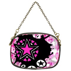 Pink Star Splatter Chain Purse (two Sided)  by ArtistRoseanneJones