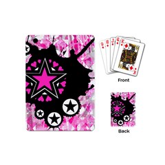 Pink Star Splatter Playing Cards (mini) by ArtistRoseanneJones