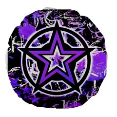 Purple Star Large 18  Premium Round Cushion  by ArtistRoseanneJones