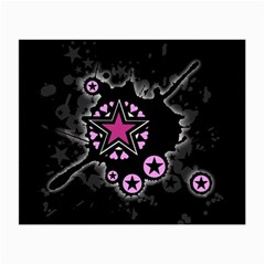 Pink Star Explosion Glasses Cloth (small, Two Sided)