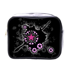 Pink Star Explosion Mini Travel Toiletry Bag (one Side) by ArtistRoseanneJones