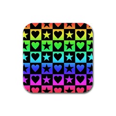 Rainbow Stars And Hearts Drink Coasters 4 Pack (square)