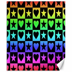 Rainbow Stars And Hearts Canvas 8  X 10  (unframed) by ArtistRoseanneJones