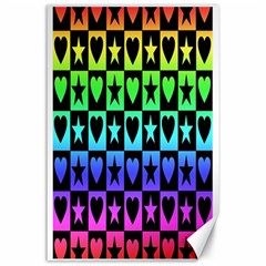 Rainbow Stars And Hearts Canvas 24  X 36  (unframed) by ArtistRoseanneJones