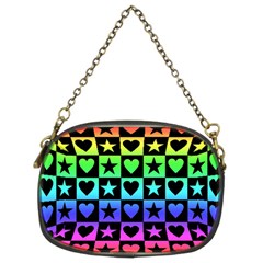 Rainbow Stars And Hearts Chain Purse (two Sided)  by ArtistRoseanneJones
