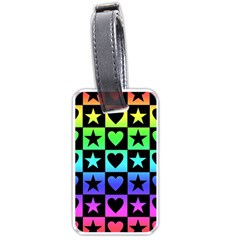 Rainbow Stars And Hearts Luggage Tag (one Side) by ArtistRoseanneJones