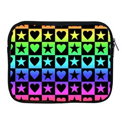 Rainbow Stars And Hearts Apple Ipad Zippered Sleeve by ArtistRoseanneJones