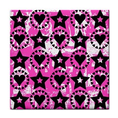 Star And Heart Pattern Face Towel