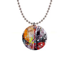 Abstract Graffiti Button Necklace by ArtistRoseanneJones