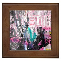 Graffiti Grunge Love Framed Ceramic Tile by ArtistRoseanneJones