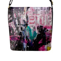 Graffiti Grunge Love Flap Closure Messenger Bag (l)