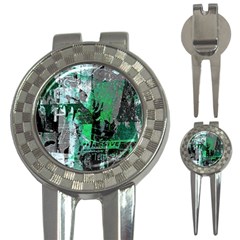 Green Urban Graffiti Golf Pitchfork & Ball Marker by ArtistRoseanneJones