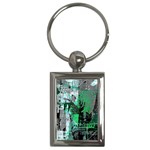 Green Urban Graffiti Key Chain (Rectangle) Front