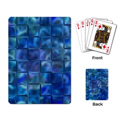 Blue Squares Tiles Playing Cards Single Design by KirstenStar