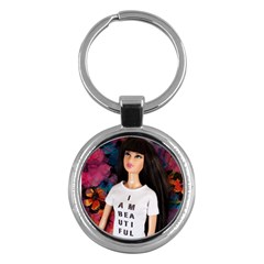 I Am Beautiful - Thuy Key Chain (round) by tiffanygholar