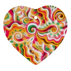 Sunshine Swirls Heart Ornament (two Sides) by KirstenStar