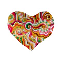 Sunshine Swirls Standard 16  Premium Heart Shape Cushion  by KirstenStar