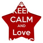 Keep Calm And Love Music 5739 Star Ornament Front