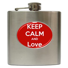 Keep Calm And Love Music 5739 Hip Flask by SuperFunHappyTime