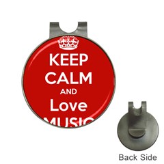 Keep Calm And Love Music 5739 Hat Clip With Golf Ball Marker by SuperFunHappyTime