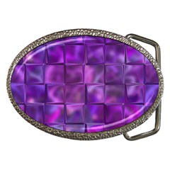 Purple Squares Belt Buckle (Oval)