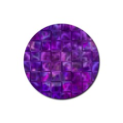 Purple Squares Drink Coaster (Round)