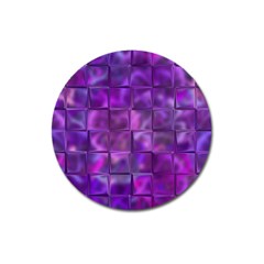 Purple Squares Magnet 3  (Round)