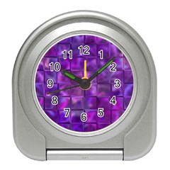 Purple Squares Desk Alarm Clock