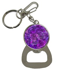 Purple Squares Bottle Opener Key Chain