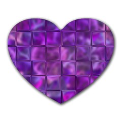 Purple Squares Mouse Pad (Heart)