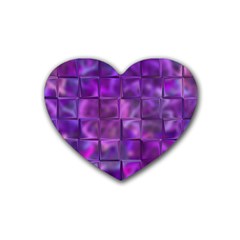 Purple Squares Drink Coasters 4 Pack (Heart) 