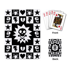 Goth Punk Skull Checkers Playing Cards Single Design by ArtistRoseanneJones