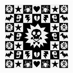 Goth Punk Skull Checkers Glasses Cloth (medium, Two Sided) by ArtistRoseanneJones