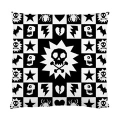 Goth Punk Skull Checkers Cushion Case (single Sided)  by ArtistRoseanneJones