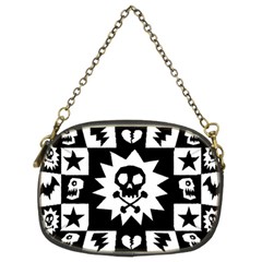 Goth Punk Skull Checkers Chain Purse (two Sided)  by ArtistRoseanneJones