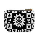 Goth Punk Skull Checkers Coin Change Purse Back