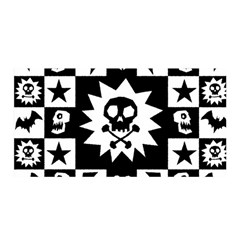 Goth Punk Skull Checkers Satin Wrap by ArtistRoseanneJones