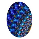 Blue Sunrise Fractal Ornament (Oval) Front