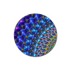 Blue Sunrise Fractal Magnet 3  (Round)