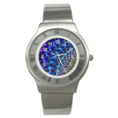 Blue Sunrise Fractal Stainless Steel Watch