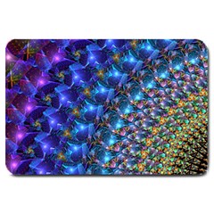 Blue Sunrise Fractal Large Doormat