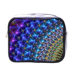 Blue Sunrise Fractal Mini Toiletries Bag (One Side)