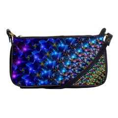 Blue Sunrise Fractal Shoulder Clutch Bag