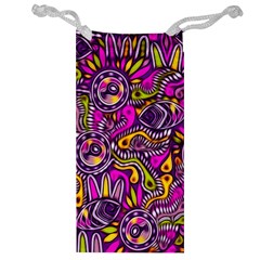 Purple Tribal Abstract Fish Jewelry Bag