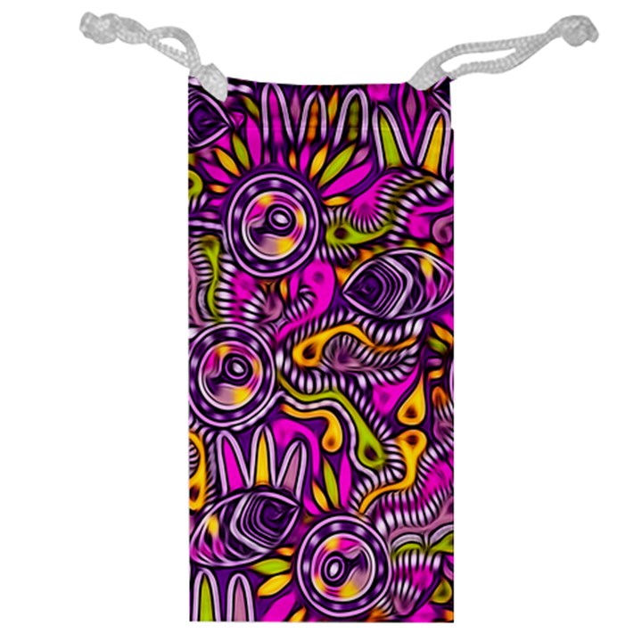 Purple Tribal Abstract Fish Jewelry Bag