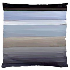 Painted Pompey Beach Large Flano Cushion Case (two Sides) by DeneWestUK