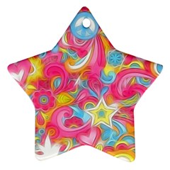 Hippy Peace Swirls Star Ornament by KirstenStar